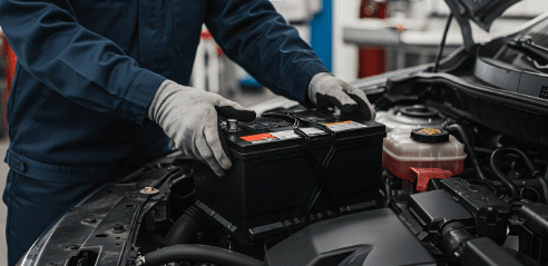 バッテリー交換の様子